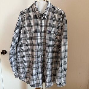 Men’s Large Cinch Western Black And White Plaid Shirt with Logo Cowboy Rodeo